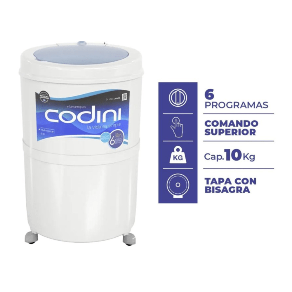 Lavarropas Codini de 10 Kg