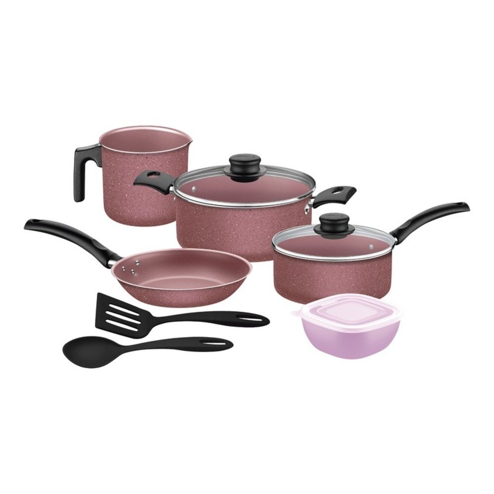 Batería de Cocina Tramontina Turim Rosa - 7 Piezas